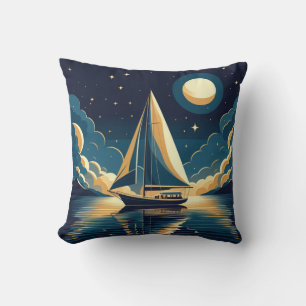Coussin Voilier la nuit