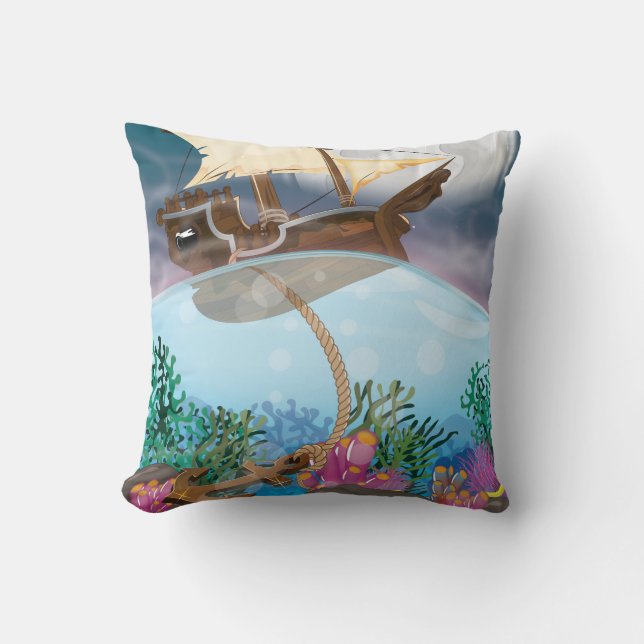 Coussin Voilier qui jette l'ancre (Recto)