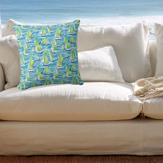 Coussin Voiliers côtiers chic (Créateur téléchargé)