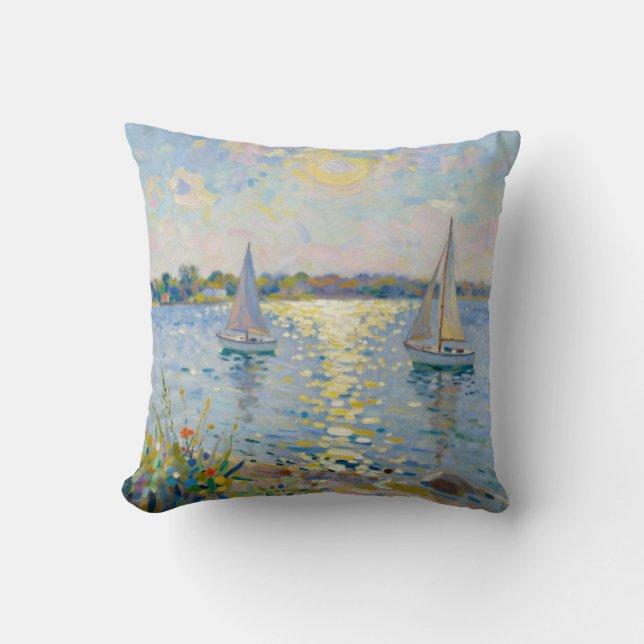 Coussin Voiliers Été Nouvelle-Angleterre (Recto)