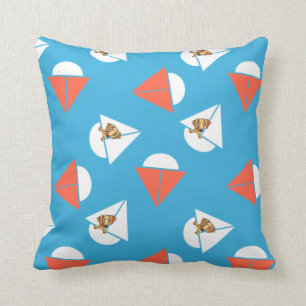 Coussin Voiliers rouges lisses de teckel bleus