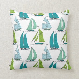 Coussin Voiliers sur le motif de l'eau