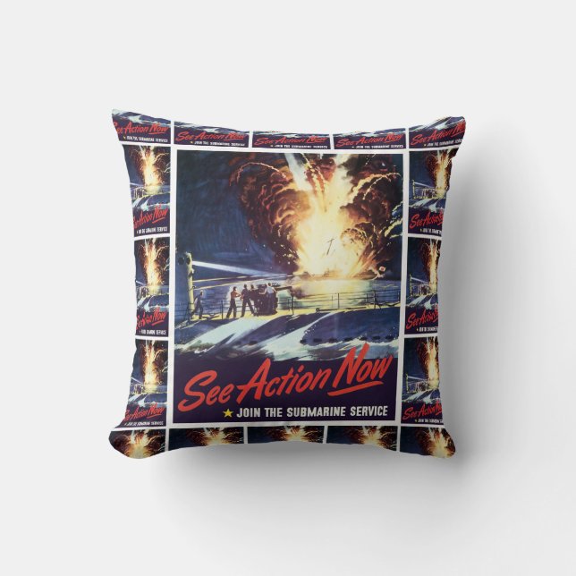 Coussin Voir l'action maintenant (Recto)