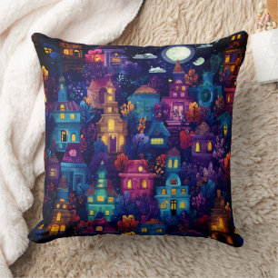 Coussin Voisinage de la saison éffrayante à la nuit