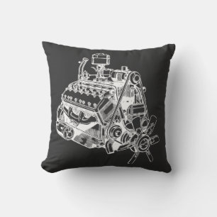 Coussin voiture automobile v 12 moteur illustration art