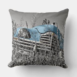 Coussin Voiture bleue vintage