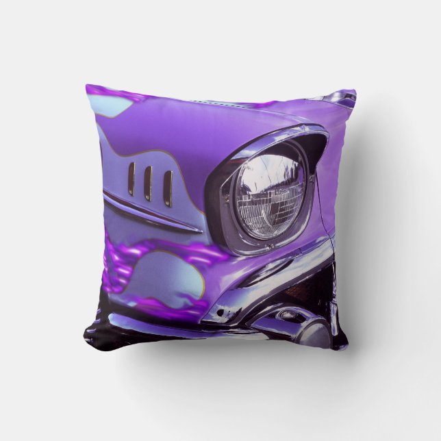 Coussin Voiture classique : Chevrolet avec capot en flamme (Recto)