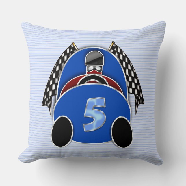 Coussin Voiture Comic Blue Race sur les raypes (Recto)