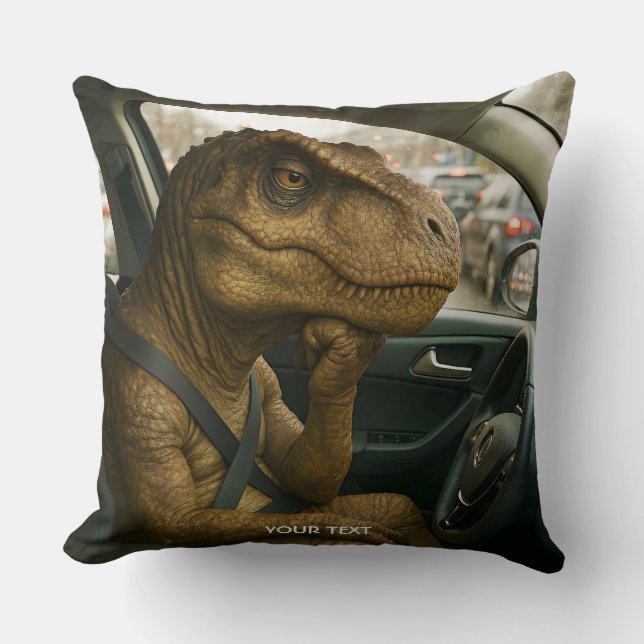 Coussin Voiture de conduite Imaginaire Dinosaur (Recto)