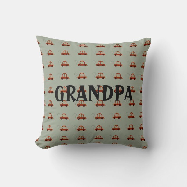 Coussin Voiture de dessin animé électrique de grand-père (Recto)