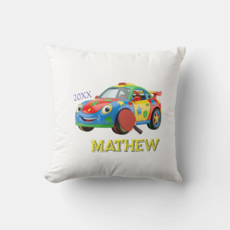 COUSSIN VOITURE DE SPORT COLORÉE PALETTE HOMME ENFANTS NOM