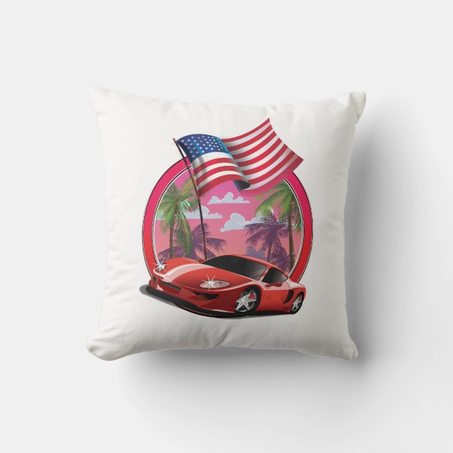 Coussin voiture de sport Miami 1990 (Recto)