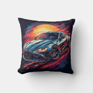 Coussin Voiture de sport stylisée avec des coups de pincea