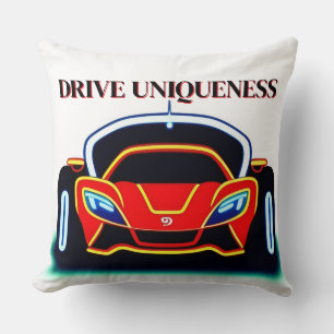Coussin Voiture de sport vibrante avec néon lumineux