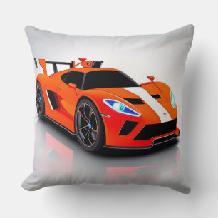 Coussin Voiture de sport vibrante avec néon lumineux