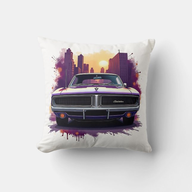 Coussin Voiture Musclée Graffiti (Recto)