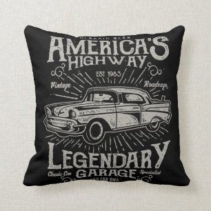 Coussin Voiture musculaire classique américaine   Route de