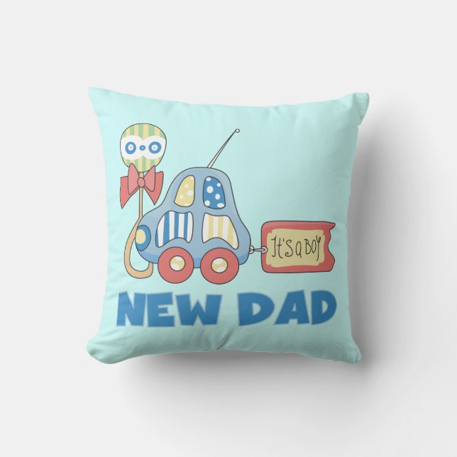 Coussin Voiture Nouveau Papa C'est un garçon Cadeaux (Recto)