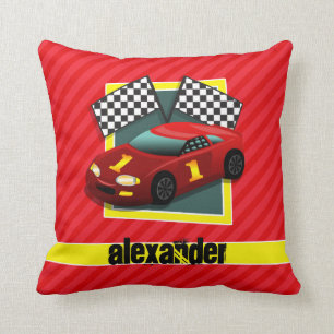 Coussin Voiture Red Race; Scarlet Red Strips