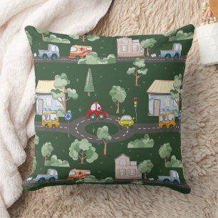 Coussin Voitures mignonnes en Ville Motif pour Little Boys