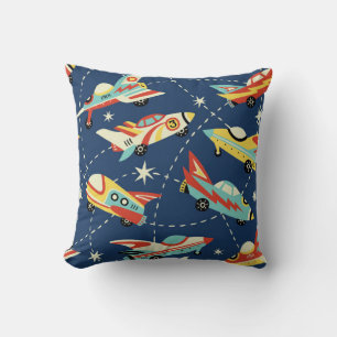 Coussin Voitures spatiales vintage sans faille motif vinta