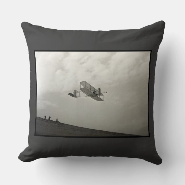 Coussin Vol à voile Aviation Test de vol Frères Wright (Recto)