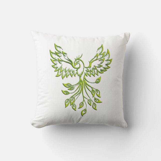 Coussin Vol d'A Phoenix Green (Recto)