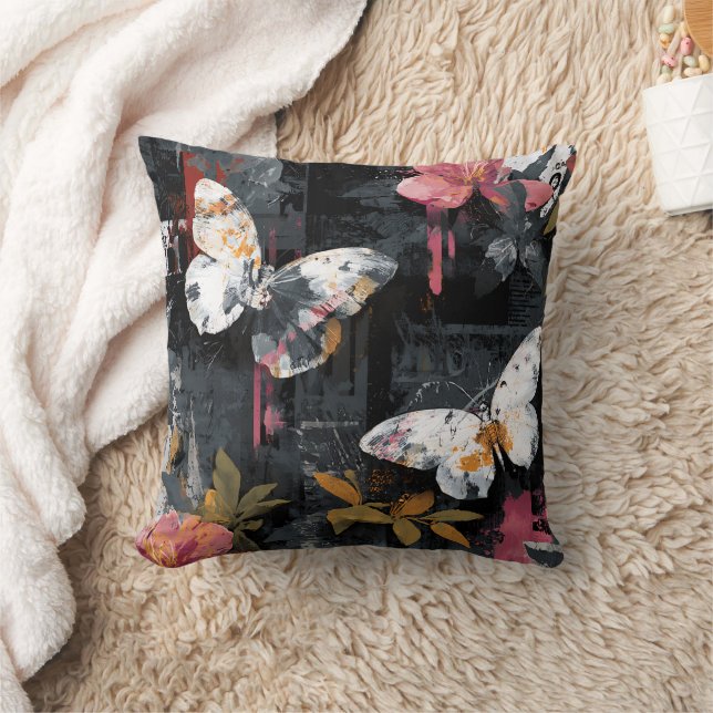 Coussin Vol de papillon abstrait vibrant (3) (Couverture)