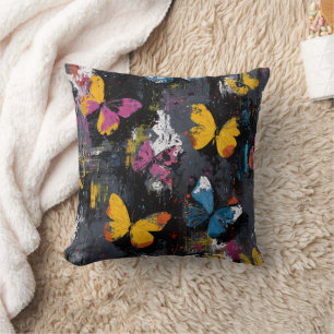 Coussin Vol de papillon abstrait vibrant (8)