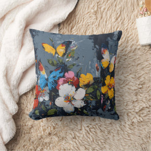 Coussin Vol de papillon abstrait vibrant (9)
