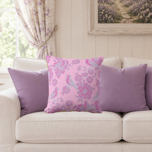Coussin Vol Soft Rose 🌸 Oiseau Floral