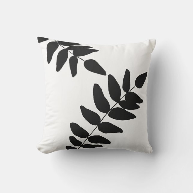 Coussin Volage tropical noir et blanc extérieur (Recto)