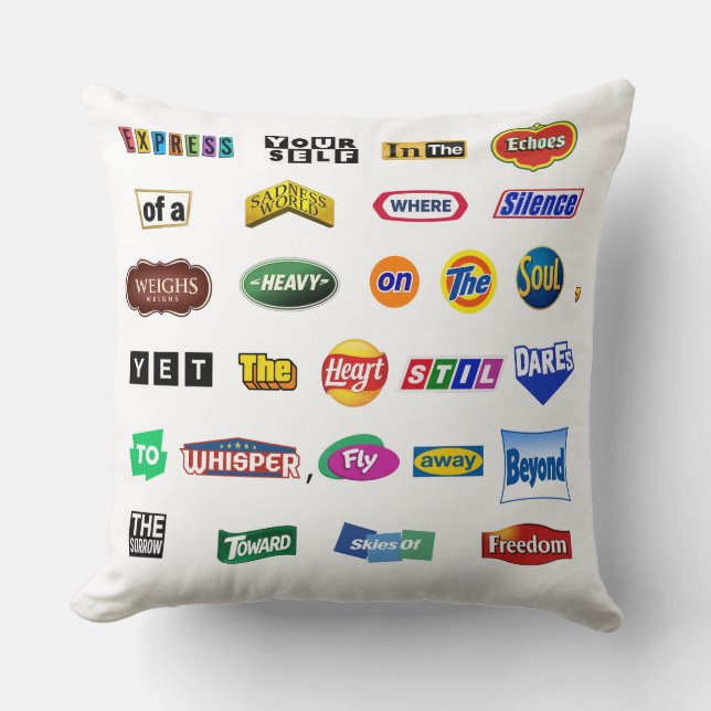 Coussin Voler au-delà du chagrin (Recto)
