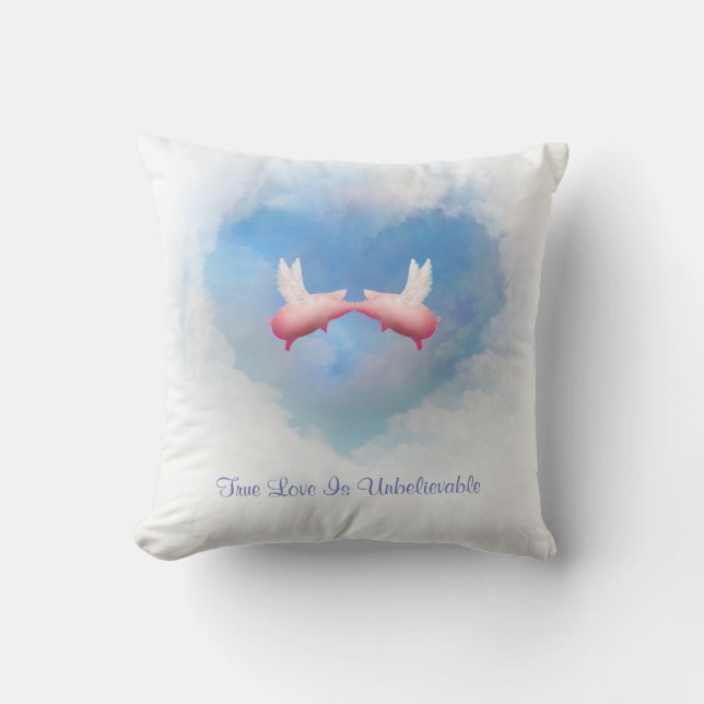 Coussin Voler Des Cochons Embrasser Un Amour Véritable Est (Recto)
