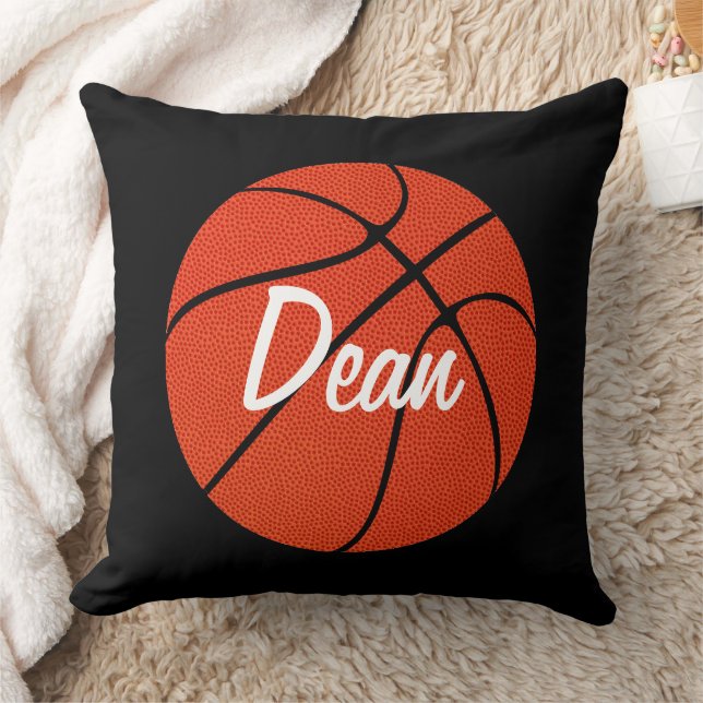 Coussin Volet de basketball de texte personnalisé (Couverture)