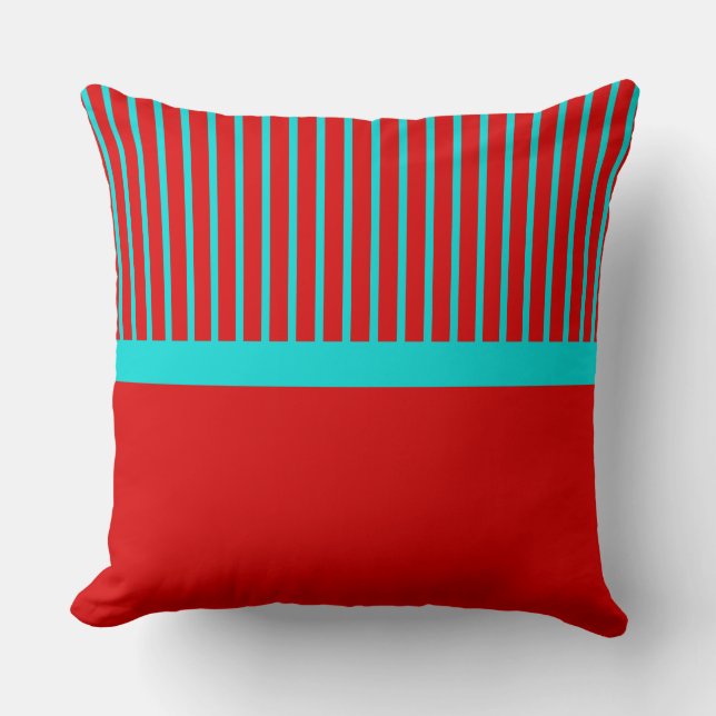 Coussin Volet rouge turquoise Reversible (Recto)