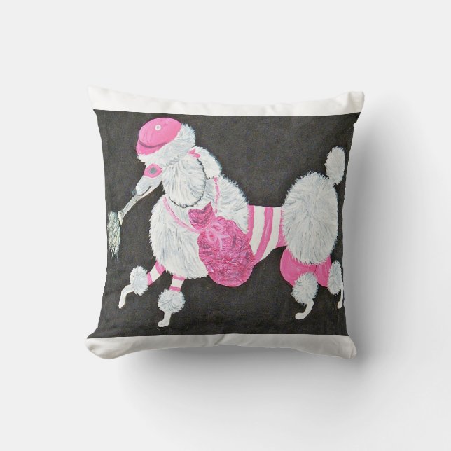 Coussin Voleur de caniche élégant et chic (Recto)