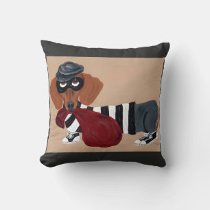 Coussin Voleur de friandises pour teckel cambrioleur
