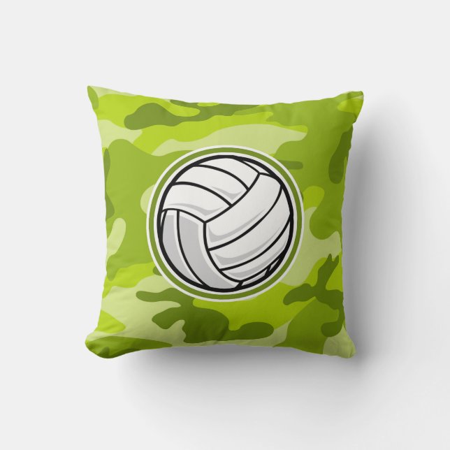 Coussin Volley-ball ; camo vert vif, camouflage (Recto)