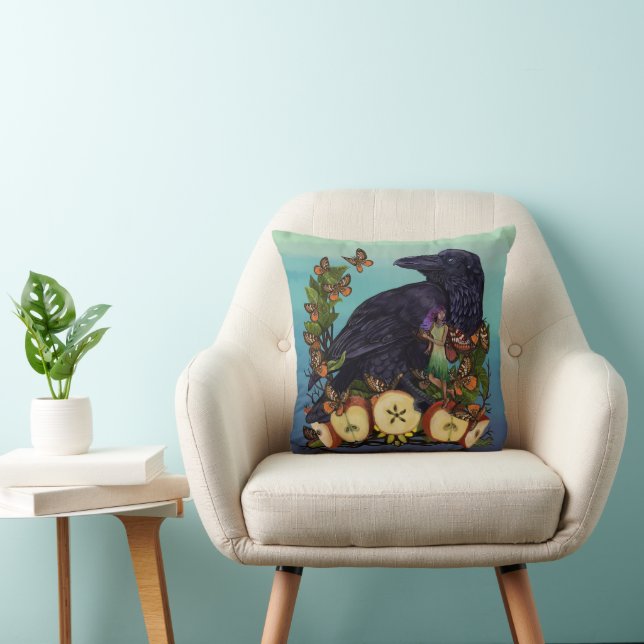 Coussin Vols d'Imaginaire Corbeau Faery (Chaise)