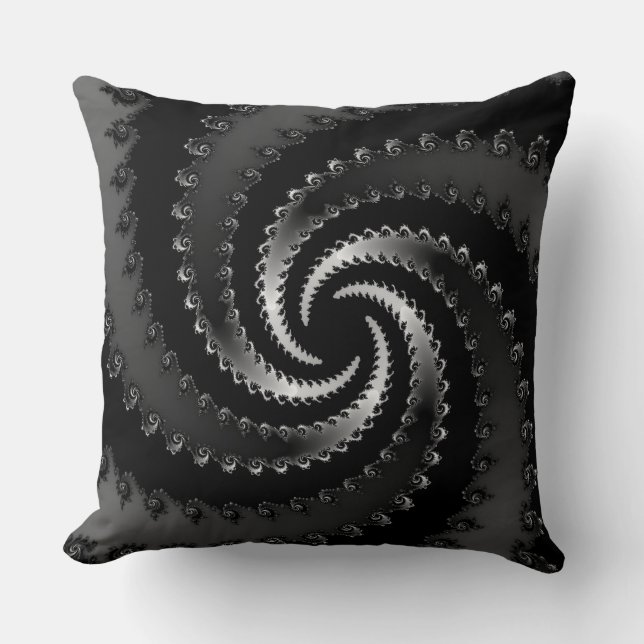 Coussin Vortex foncé fractal (Recto)