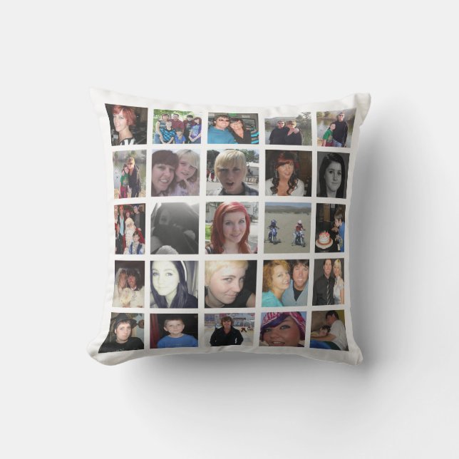 Coussin Vos propres collage de photo d'Instagram d'image (Recto)