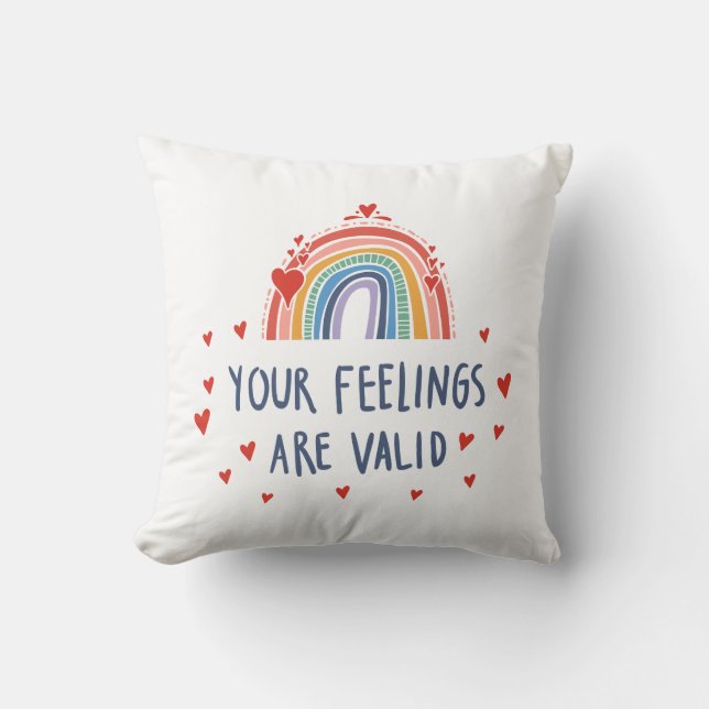 Coussin Vos sentiments sont valides Sensibilisation à la s (Recto)