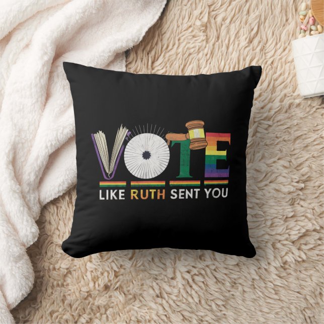 Coussin Votez comme si Ruth vous avait envoyé Gavel fémini (Couverture)