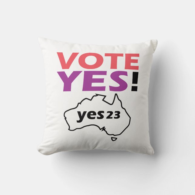 Coussin Votez Oui Pour La Voix Des Australiens Indigènes  (Recto)