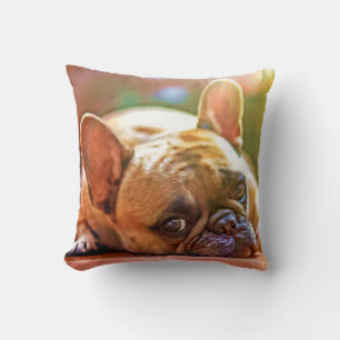 Coussin Votre animal de compagnie French Bulldog Initial J