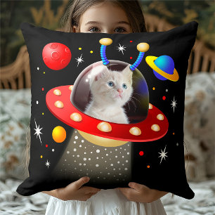 Coussin Votre chat dans un vaisseau spatial Alien UFO Sci