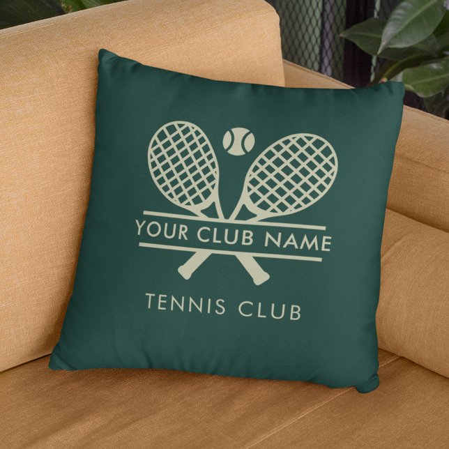 Coussin Votre club de tennis Nom Team Country Office (Your Tennis Club Name Team Country Office Throw Pillow)