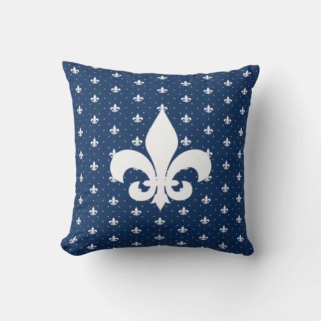 Coussin Votre couleur personnalisée, Motif Fleur-de-lis (Recto)