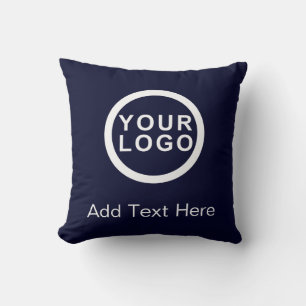 Coussin Votre logo d'entreprise Texte Promo Marque Marin